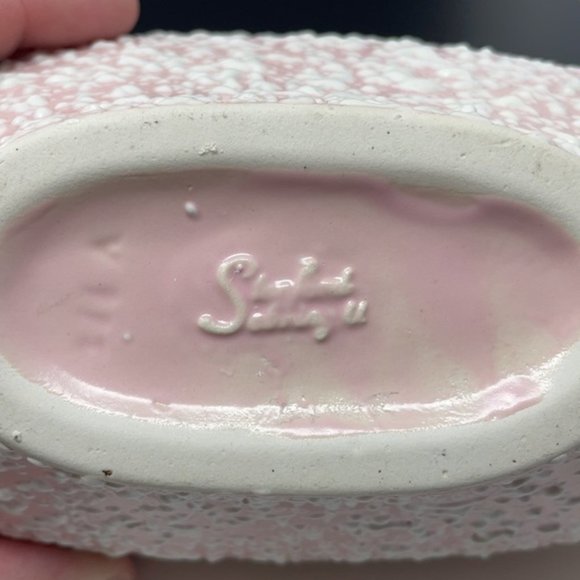 Stanford Sebring MCM Splatter Confetti Textured Console Bowl Candlesticks (2) - Picture 5 of 7